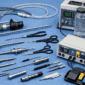 Hysteroscopy set with gynecology instruments used for minimally invasive uterine procedures