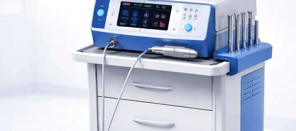 Advanced pneumatic lithotripter machine used for kidney stone fragmentation in minimally invasive urology procedures
