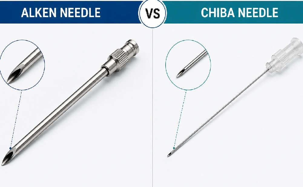 Alken Needle vs Chiba Needle comparison for PCNL and percutaneous renal access procedures