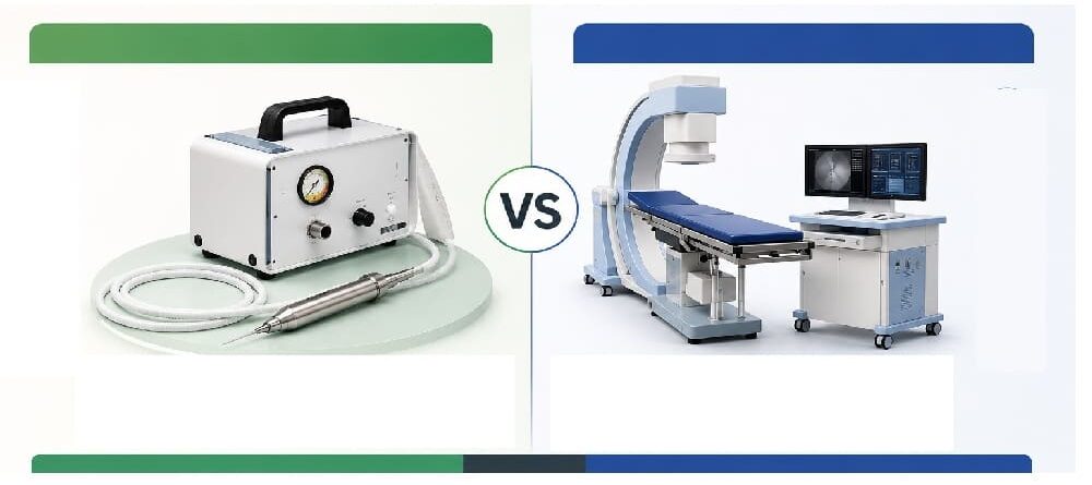 Portable pneumatic lithotripter vs fixed lithotripter machine comparison for kidney stone treatment