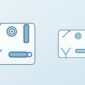 Illustration comparing a standard PCNL instrument set tray and a smaller Mini-PCNL instrument set tray with matching needle, dilator, sheath, and forceps icons